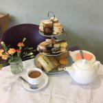 pot of tea and food selection