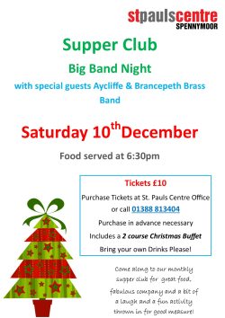 Supper Club with Brass Band poster - Dec 2022