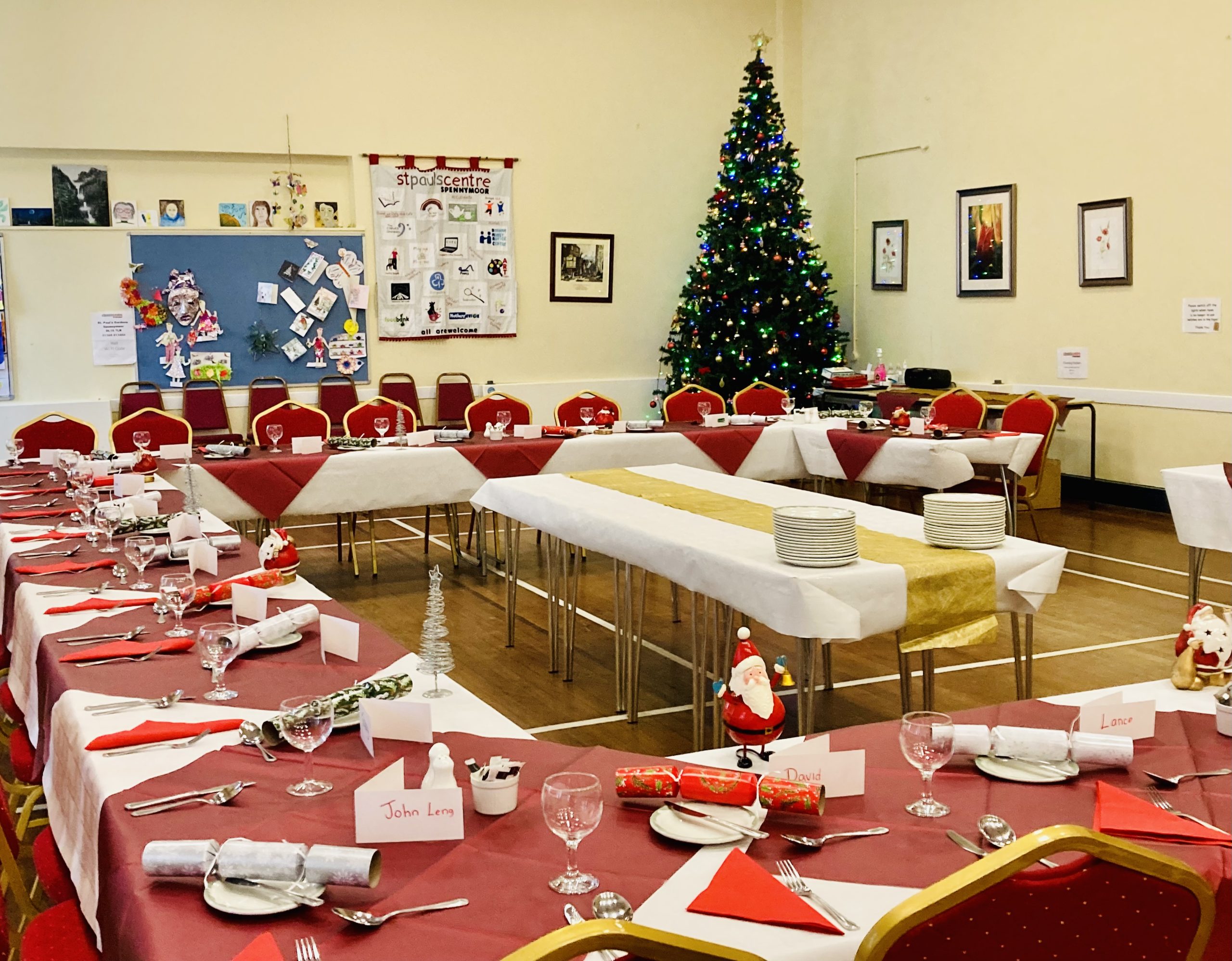Setting for Christmas lunch at St Pauls Centre