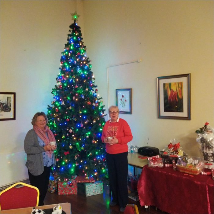 Christmas tree with centre volunteers