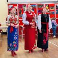 Three ladies singing Ukrainian songs at a Easter themed celebration