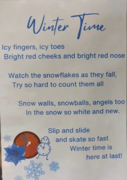 Poem titled "Winter Time"